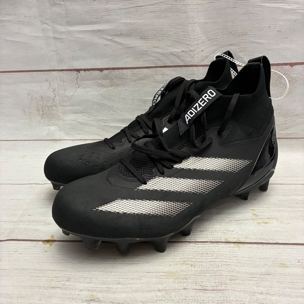 Adidas Adizero Impact+ Football Cleats Mens 9.5 Core Black White ID1828 New
